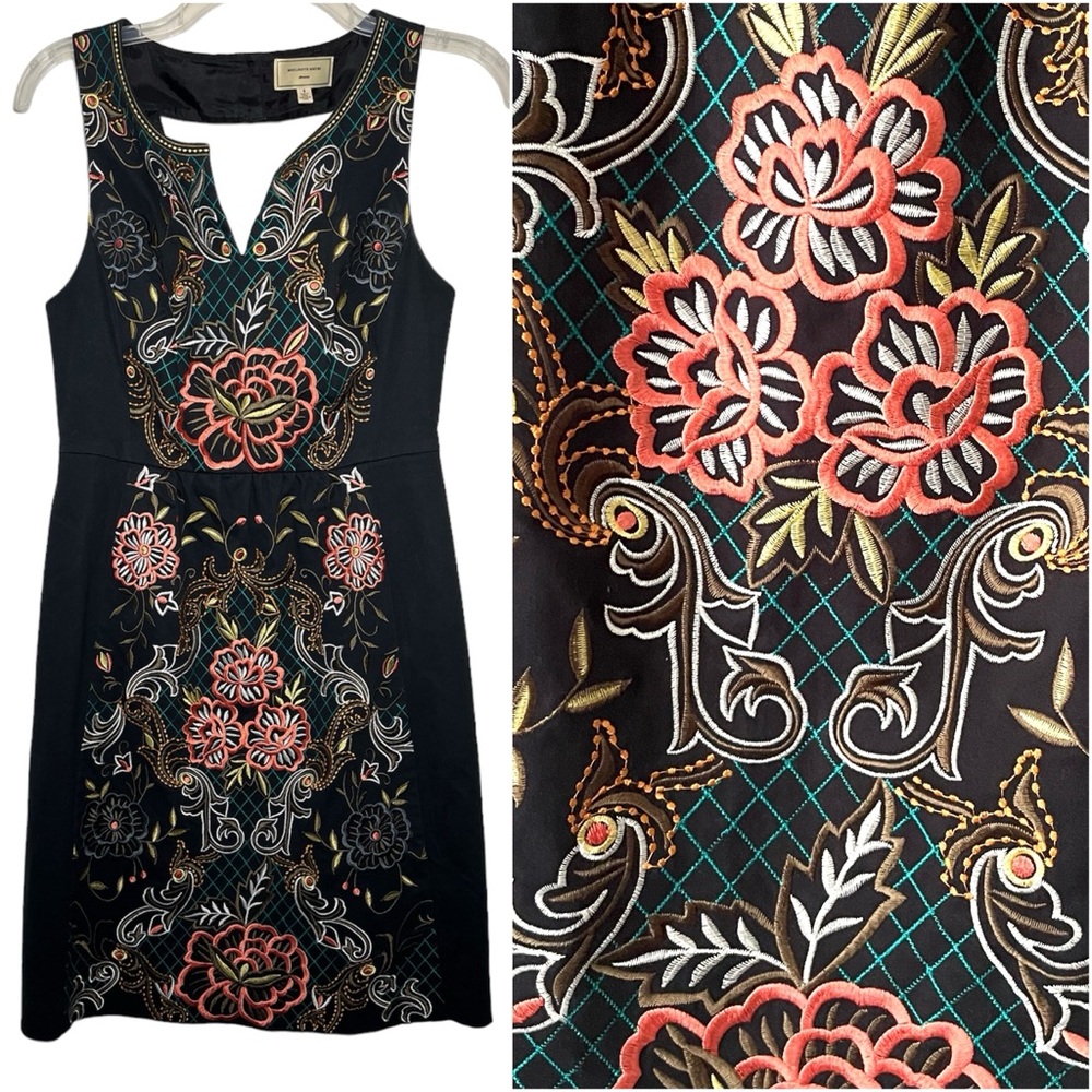 Anthropologie Moulinette Soeurs Perennial Flora Embroidered Dress